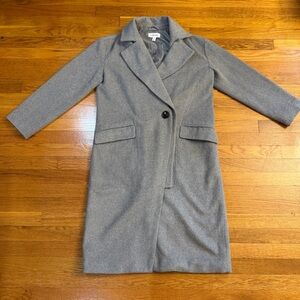 Nordstrom One-Button 41" Longline Gray Coat - Size Medium (NOT WOOL)